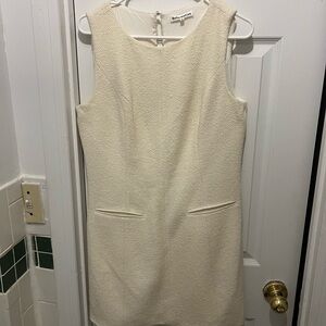 Reformation Tweed Cream Sleeveless Mini Dress